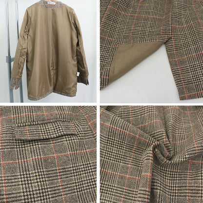 羽織るだけで今っぽい グレンチェックジャケット レディース 韓国風