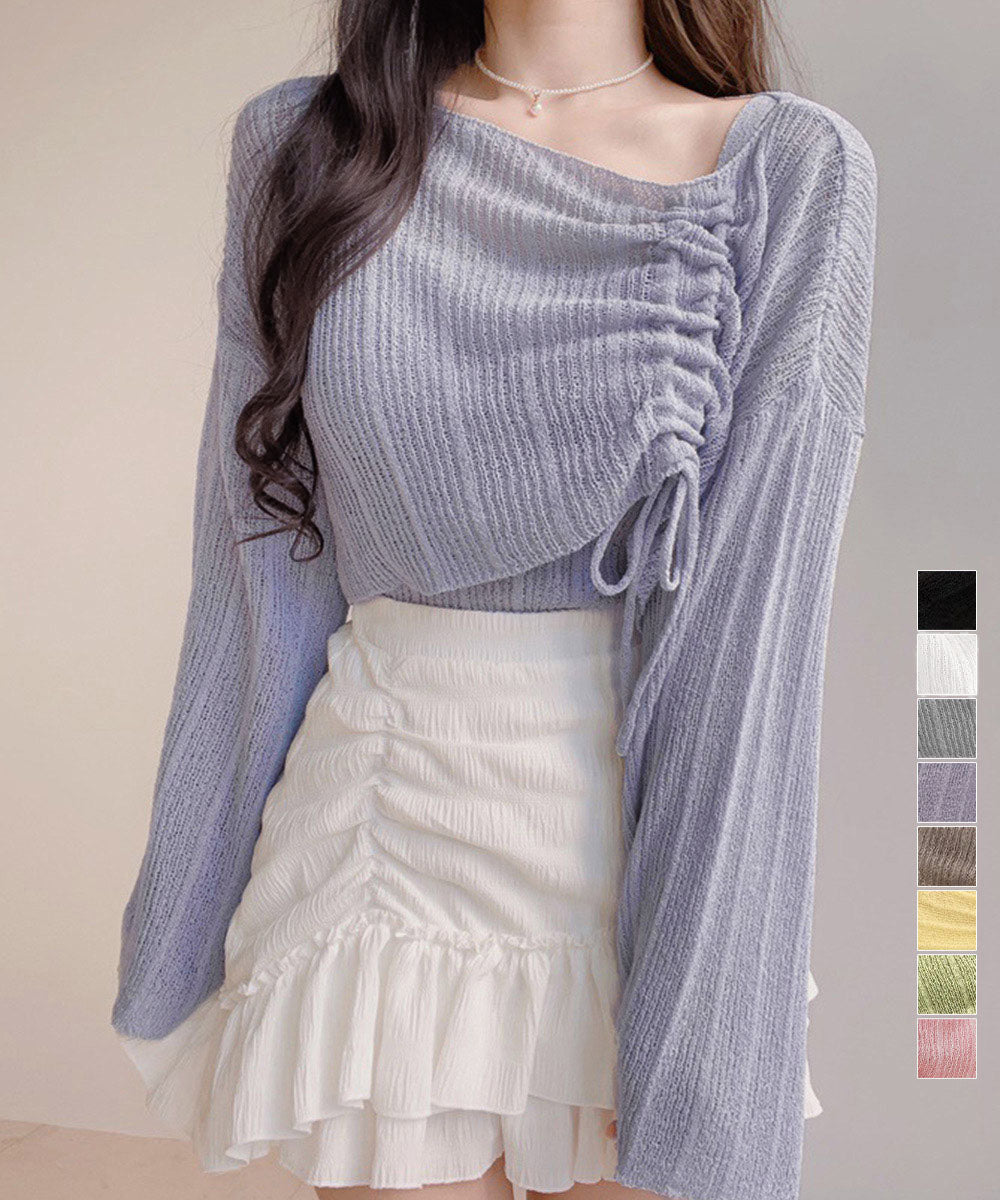 ドローストリング ニットアンサンブル 春夏