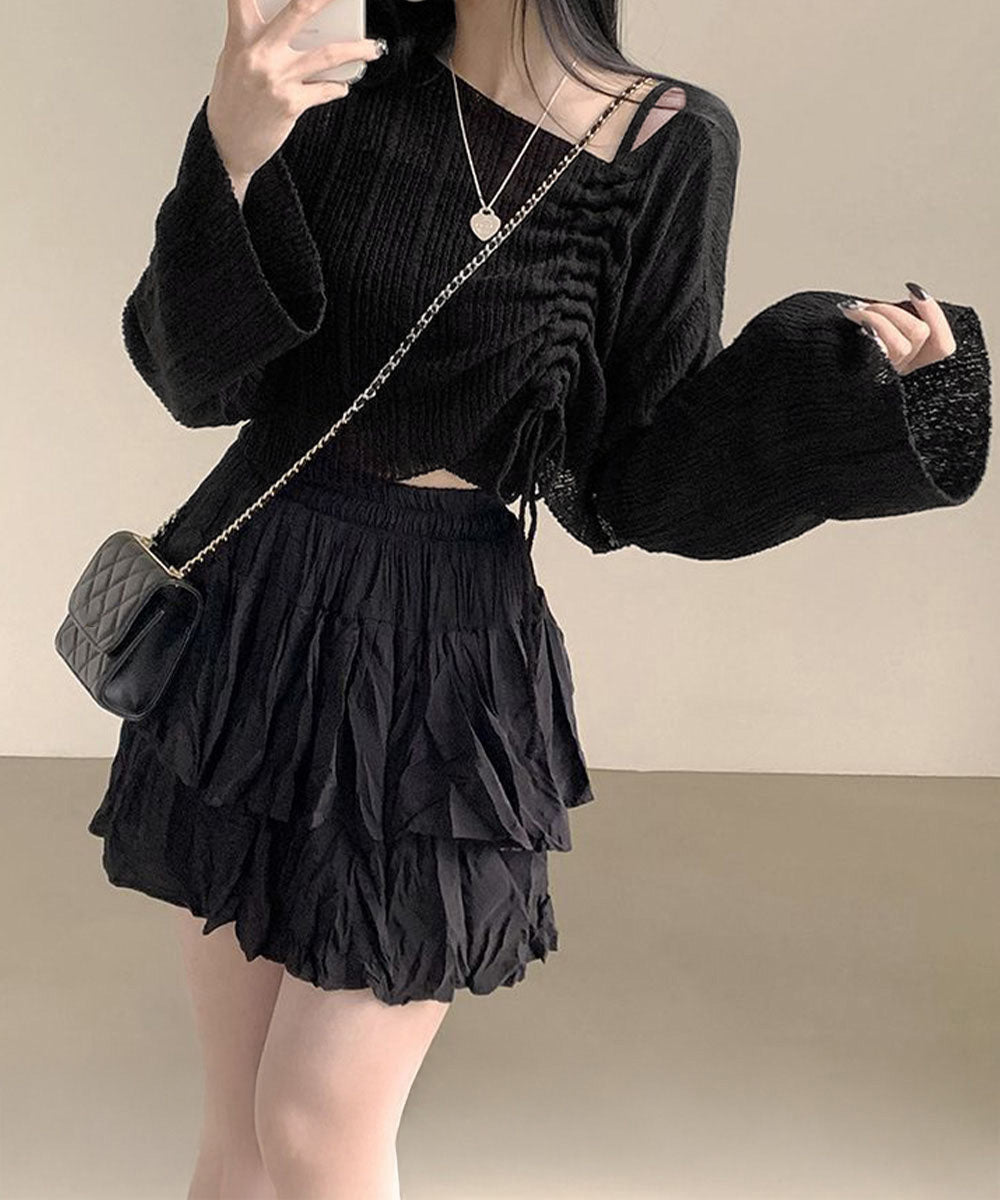 ドローストリング ニットアンサンブル 春夏