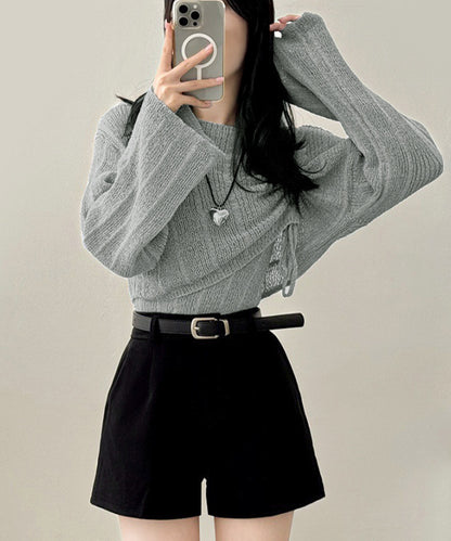 ドローストリング ニットアンサンブル 春夏