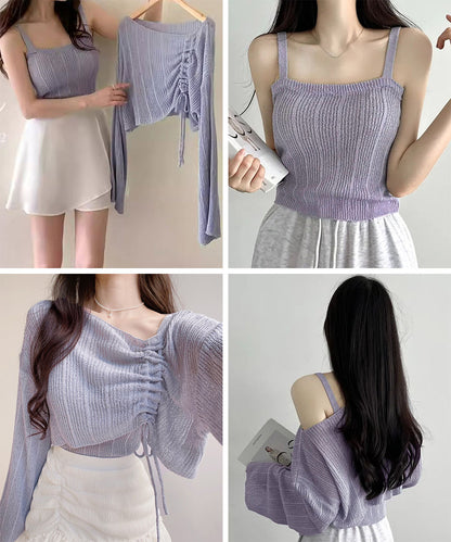 ドローストリング ニットアンサンブル 春夏