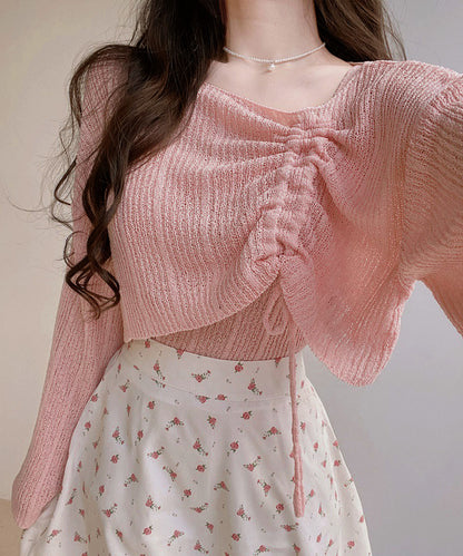 ドローストリング ニットアンサンブル 春夏