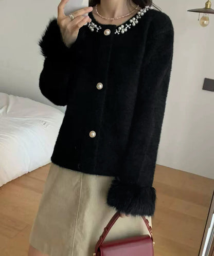 モヘアニットカーディガンファージャケット
